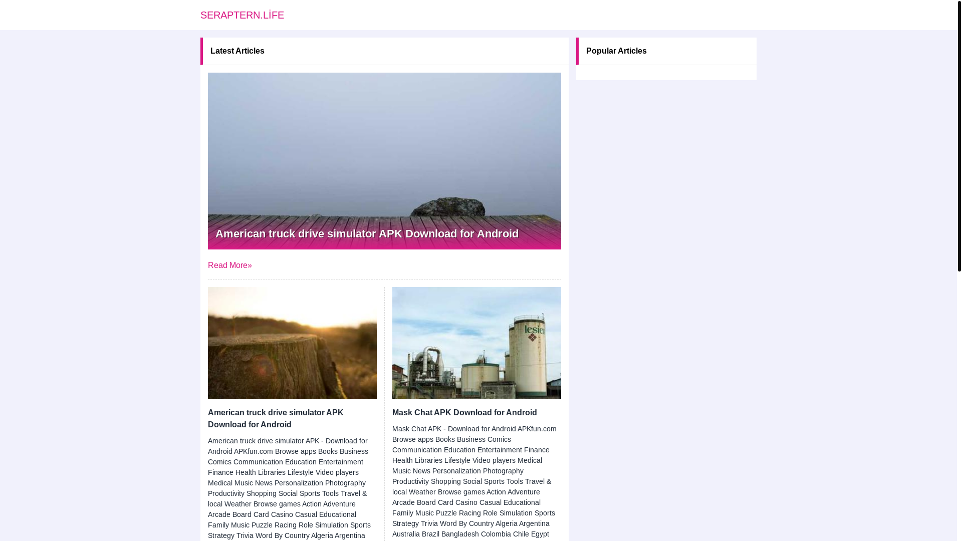 website screenshot of https://seraptern.life/