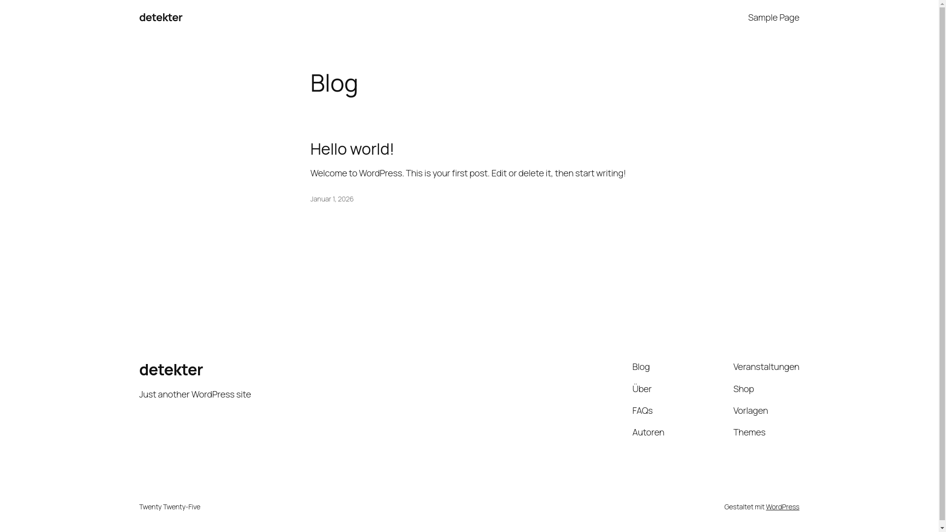 website screenshot of https://detekter.de/