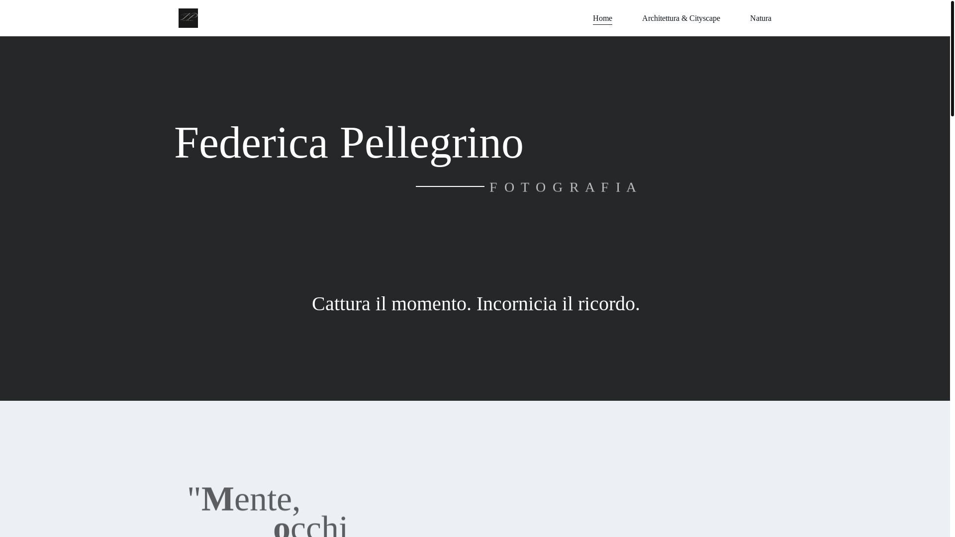 website screenshot of https://federicapellegrinophoto.com/