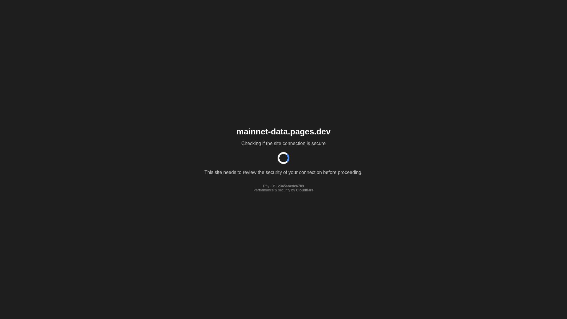 website screenshot of https://mainnet-data.pages.dev/