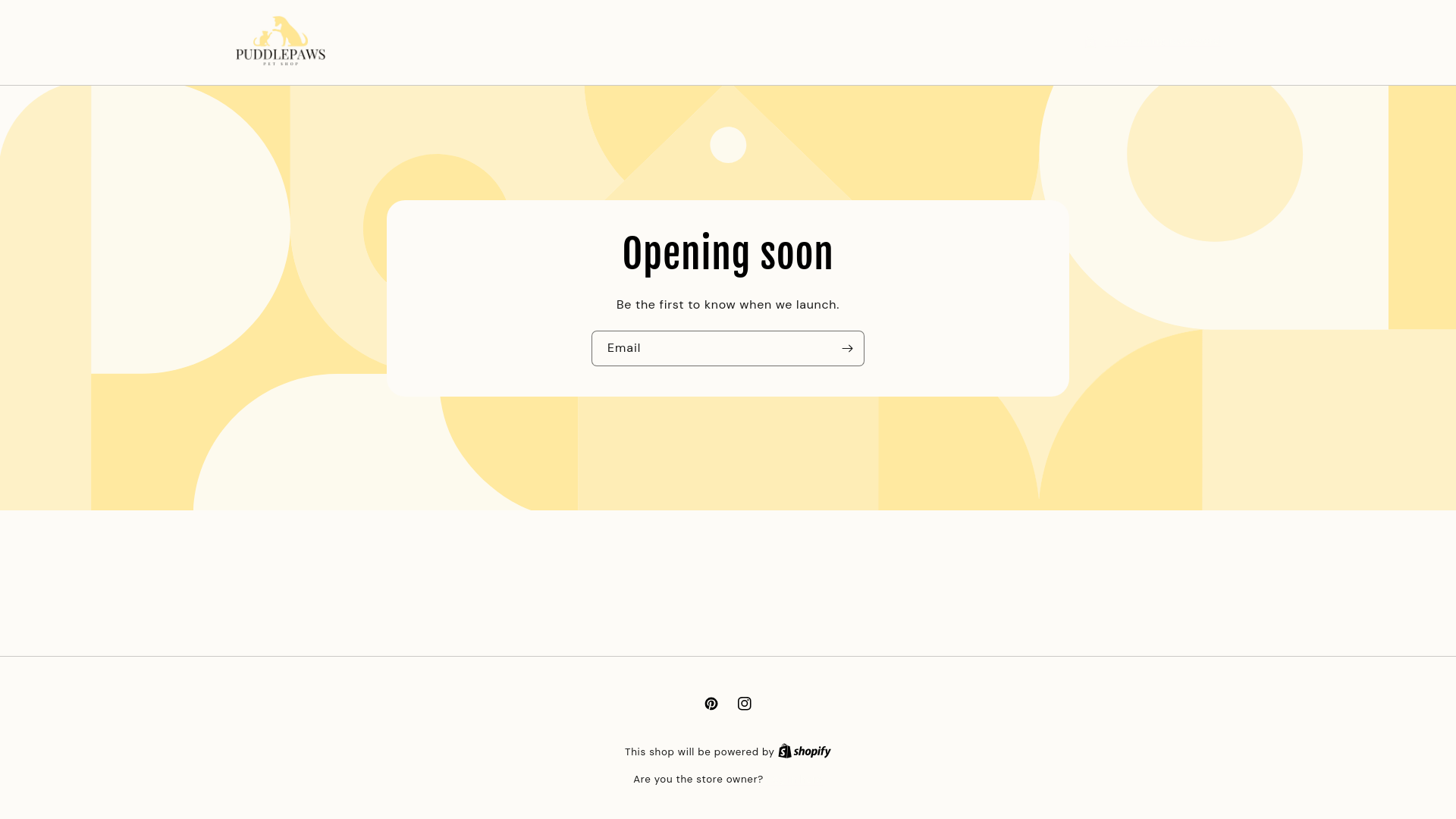 website screenshot of https://puddlepawspetshop.com/