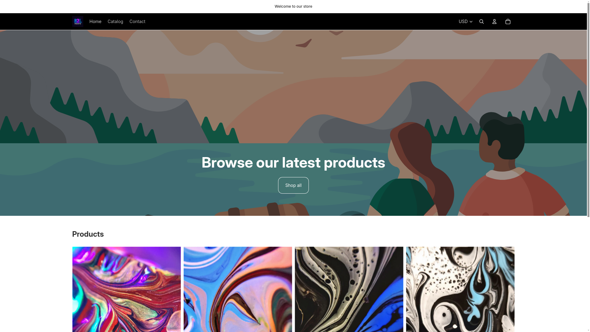 website screenshot of https://b2lprints.com/