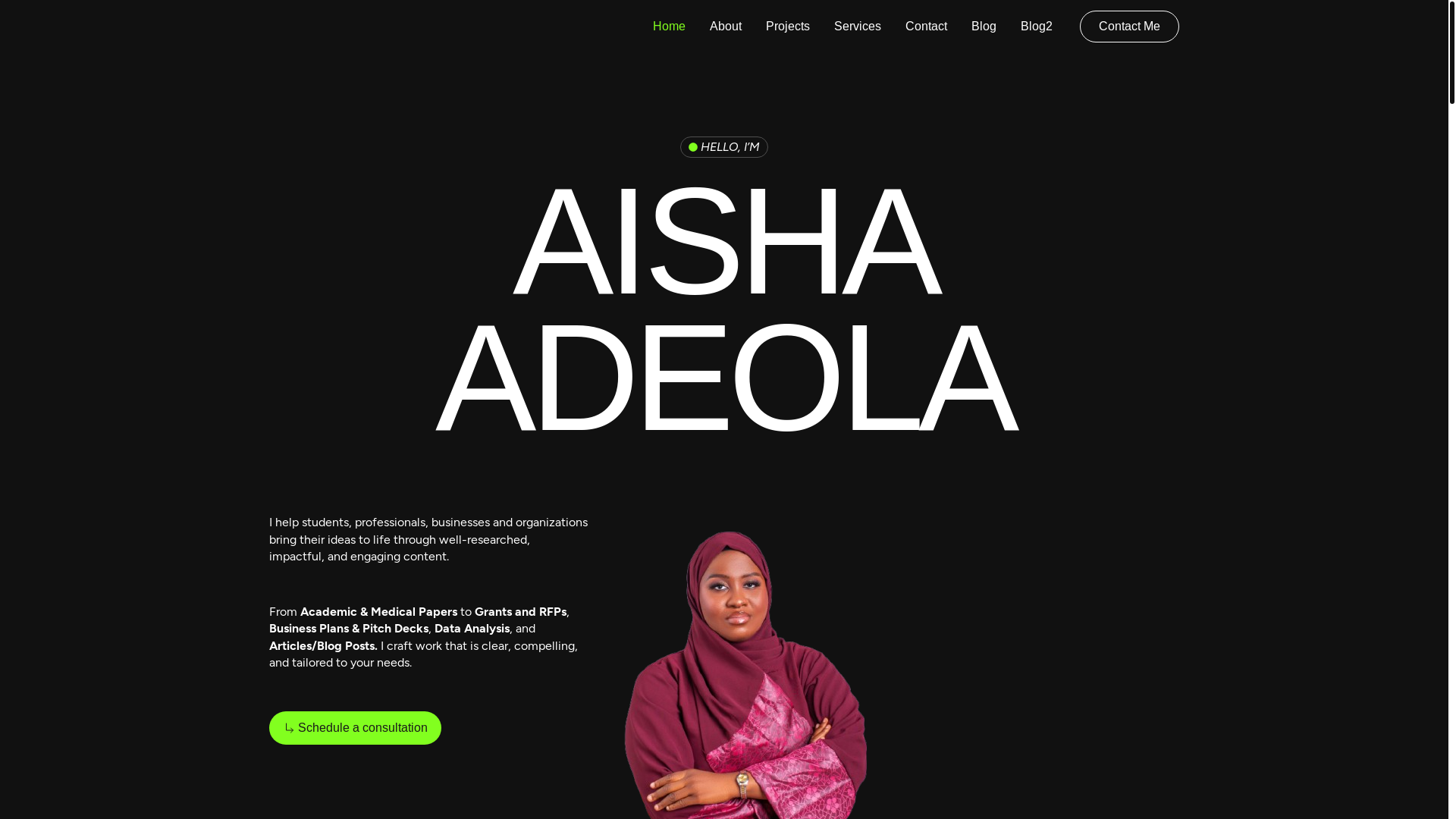 website screenshot of https://aishaadeolasave.pages.dev/