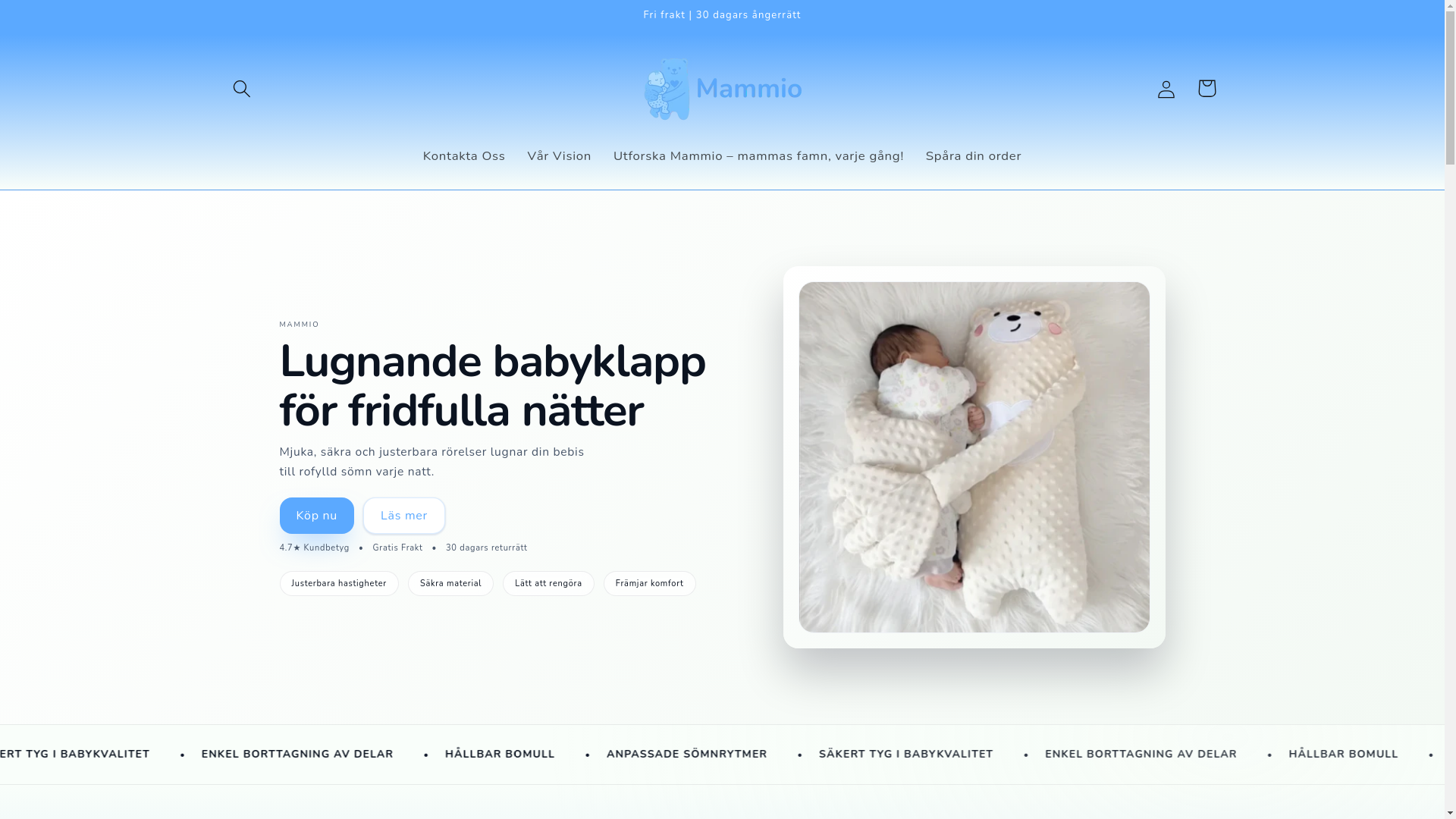 website screenshot of https://mammio.se/
