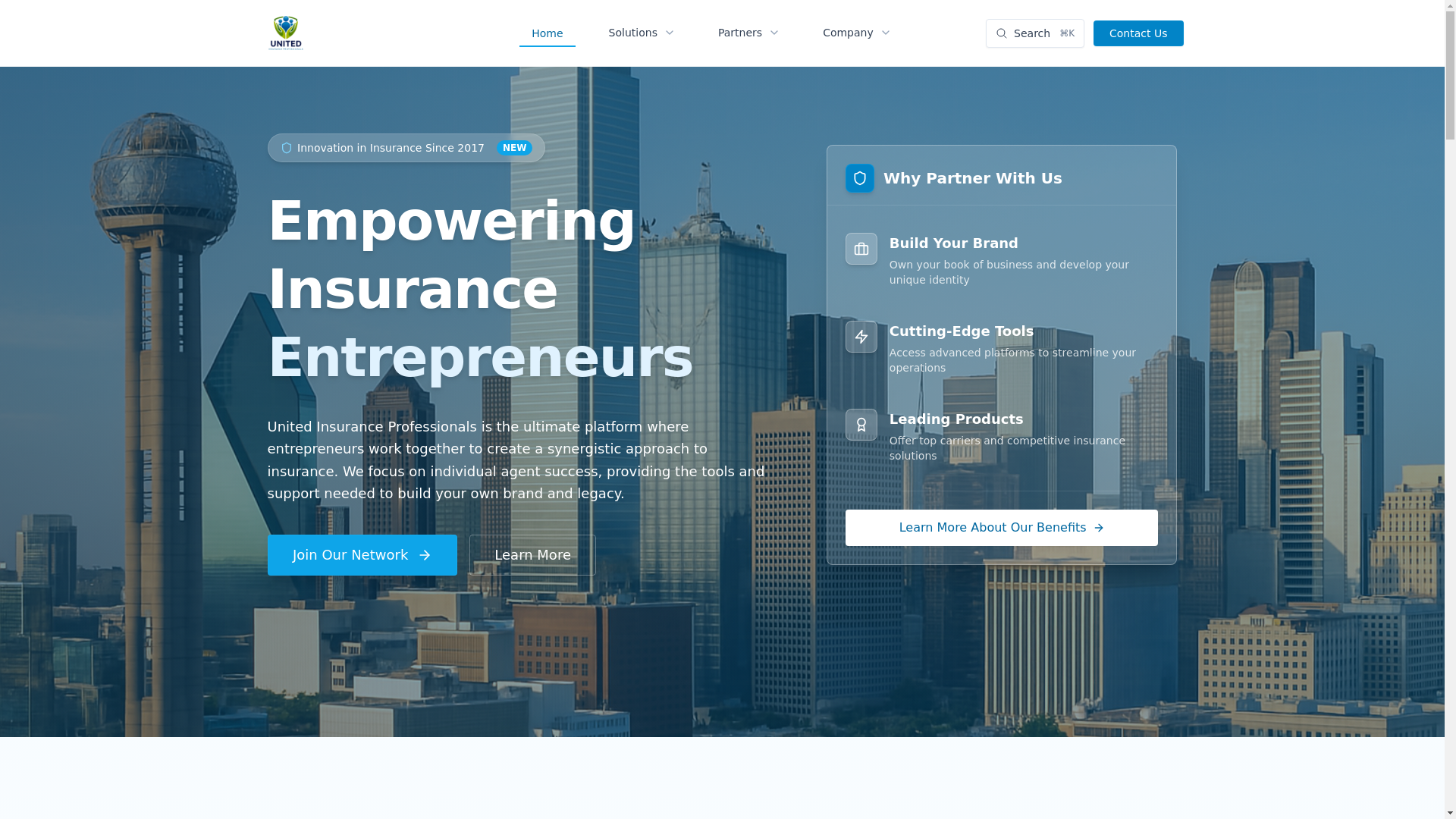 website screenshot of https://unitedinsurancepros.com/