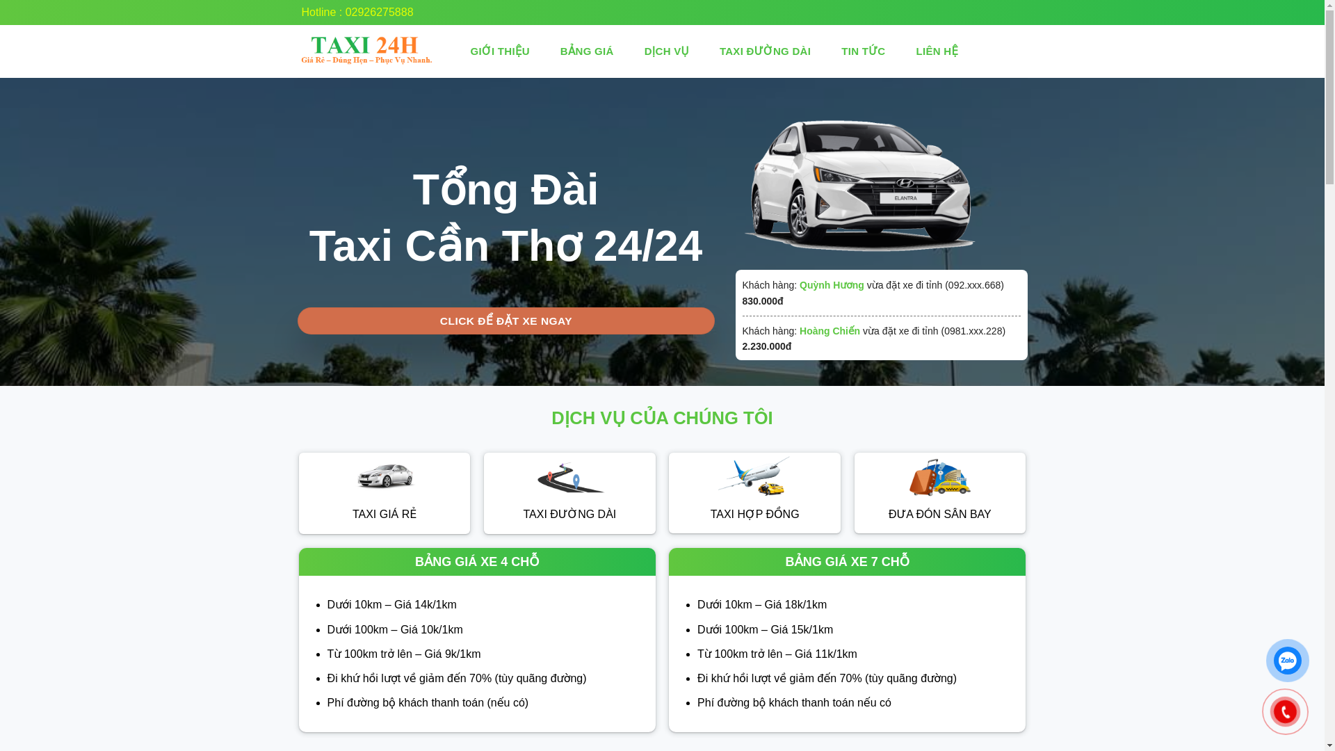 website screenshot of https://taxicantho888-vip2.website/