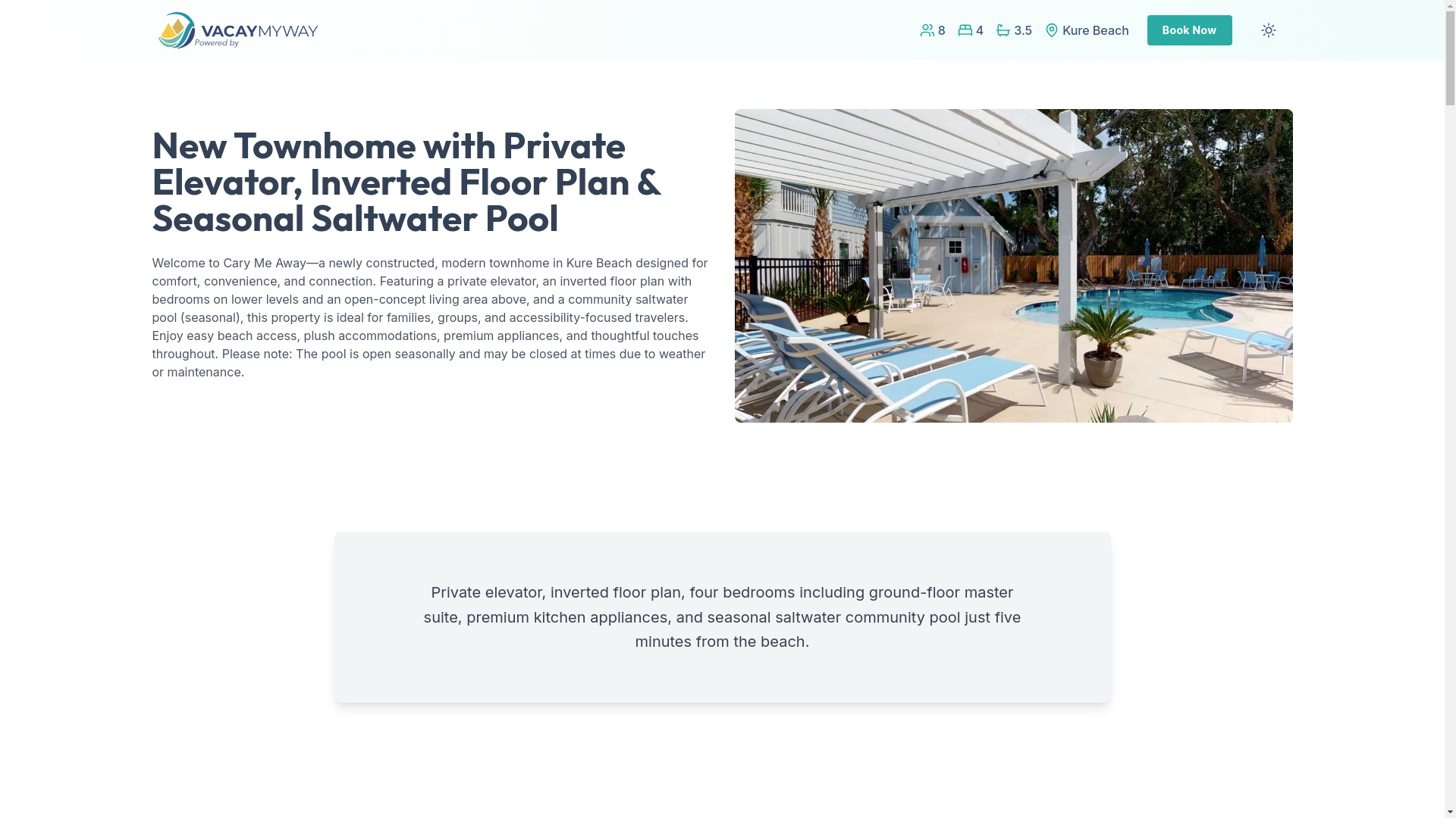 website screenshot of https://tranquilkure.vacations/