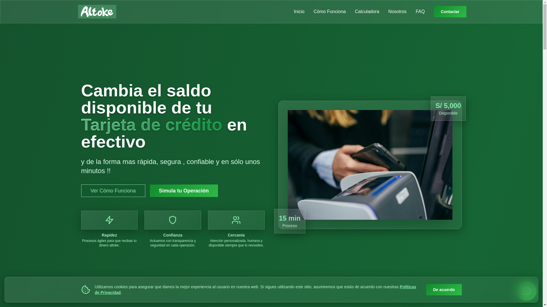 website screenshot of https://altokecapital.pe/
