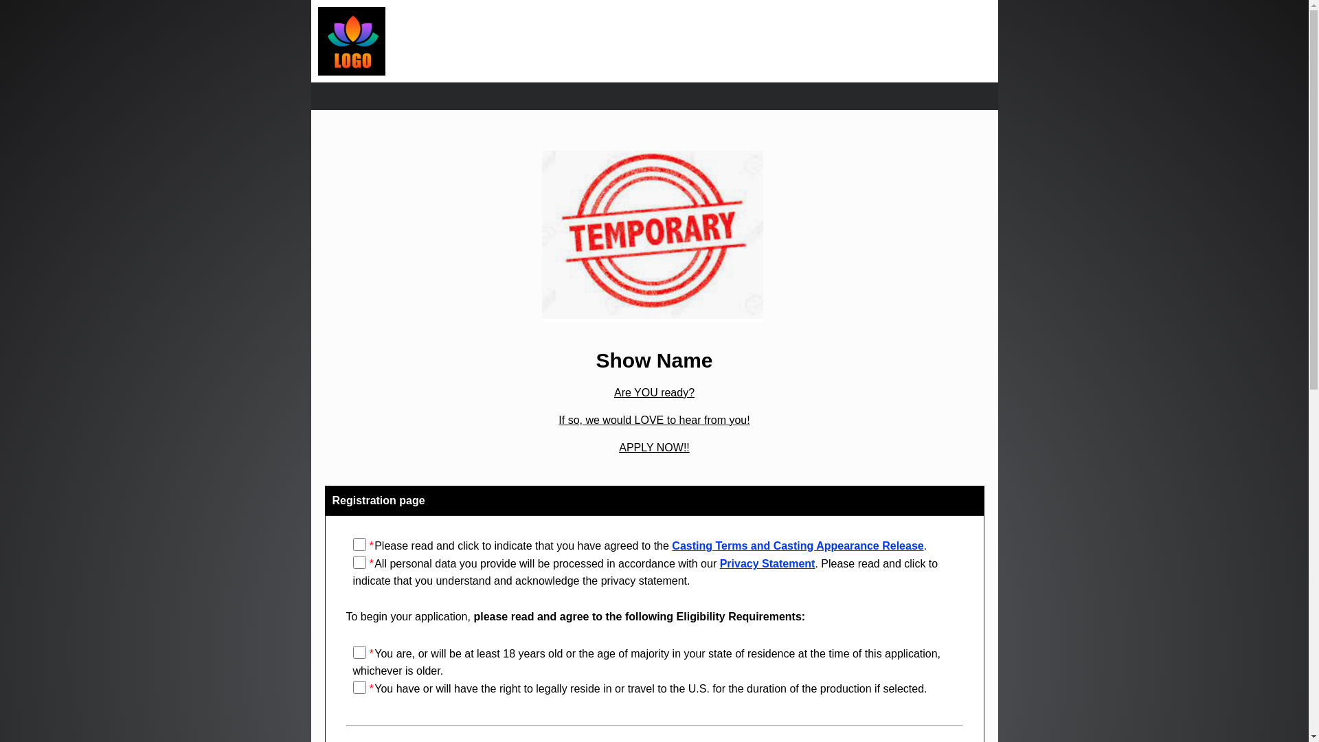 website screenshot of https://standupcompetitioncasting.com/