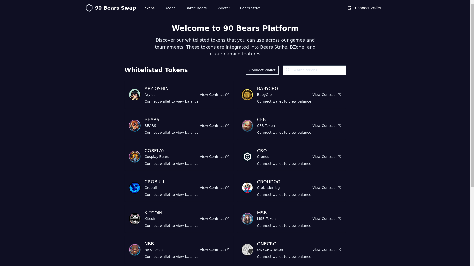 website screenshot of https://90bearsproject.com/