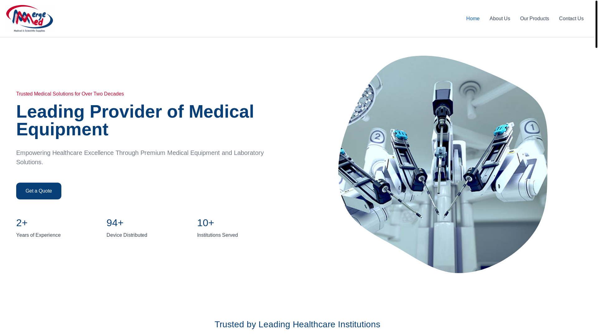 website screenshot of https://mergemed.net/