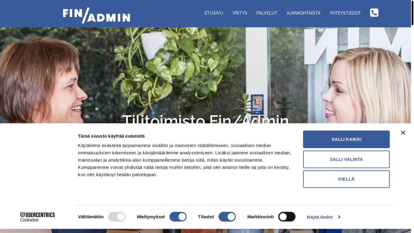 website screenshot of https://www.finadmin.fi/