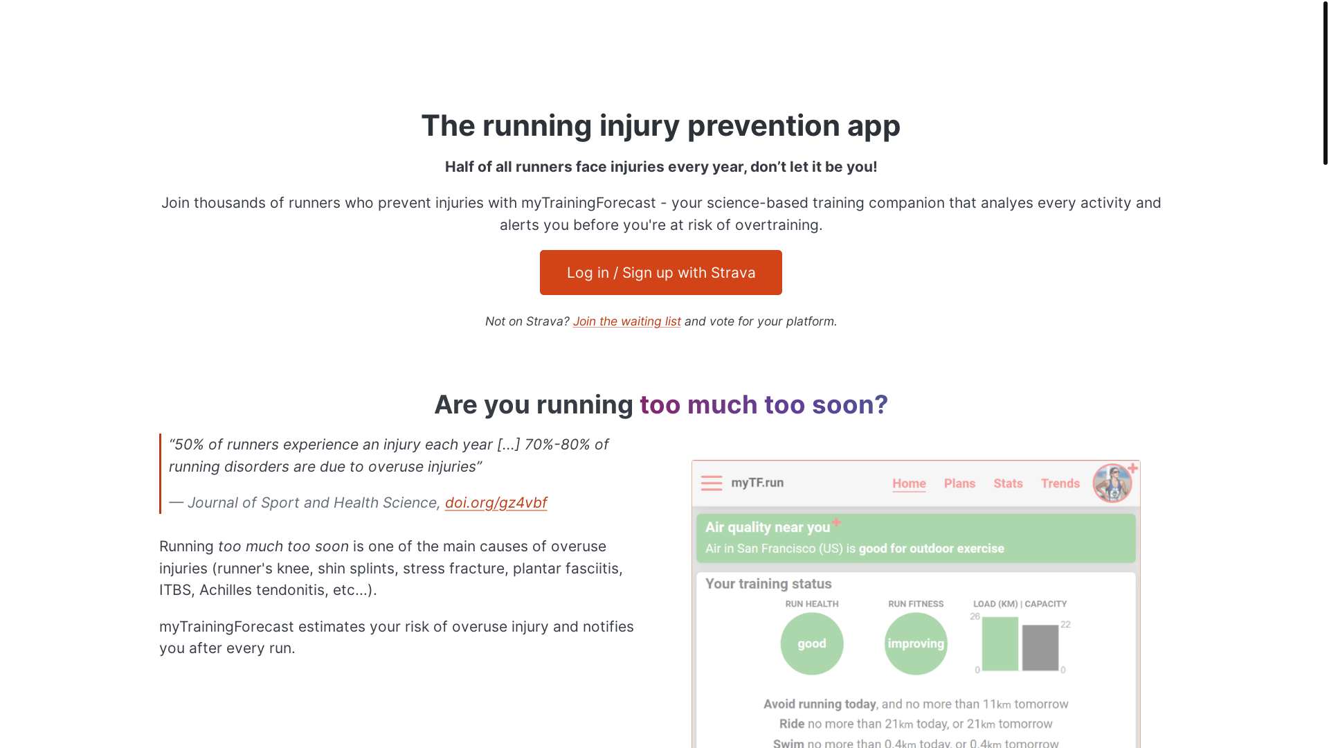 website screenshot of https://www.mytf.run/