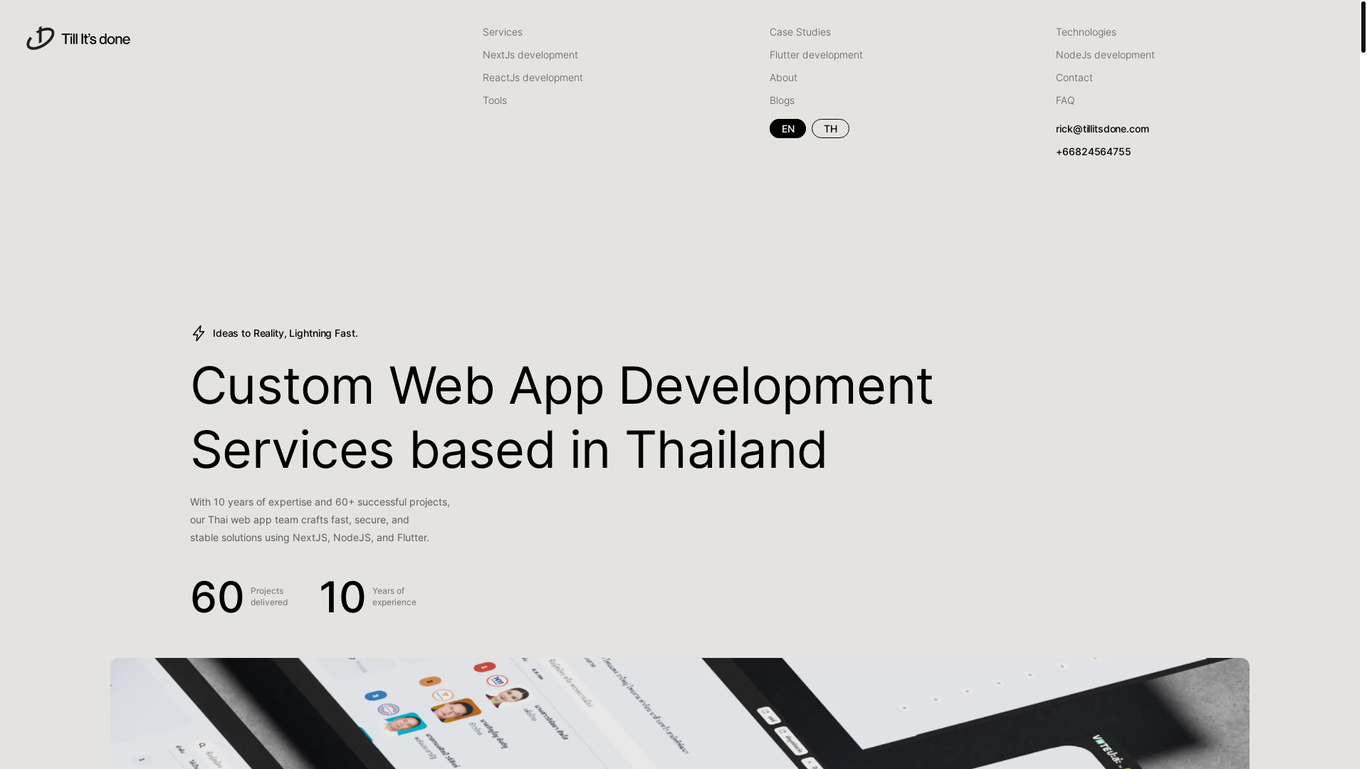 website screenshot of https://tillitsdone-landing-page-v3.pages.dev/
