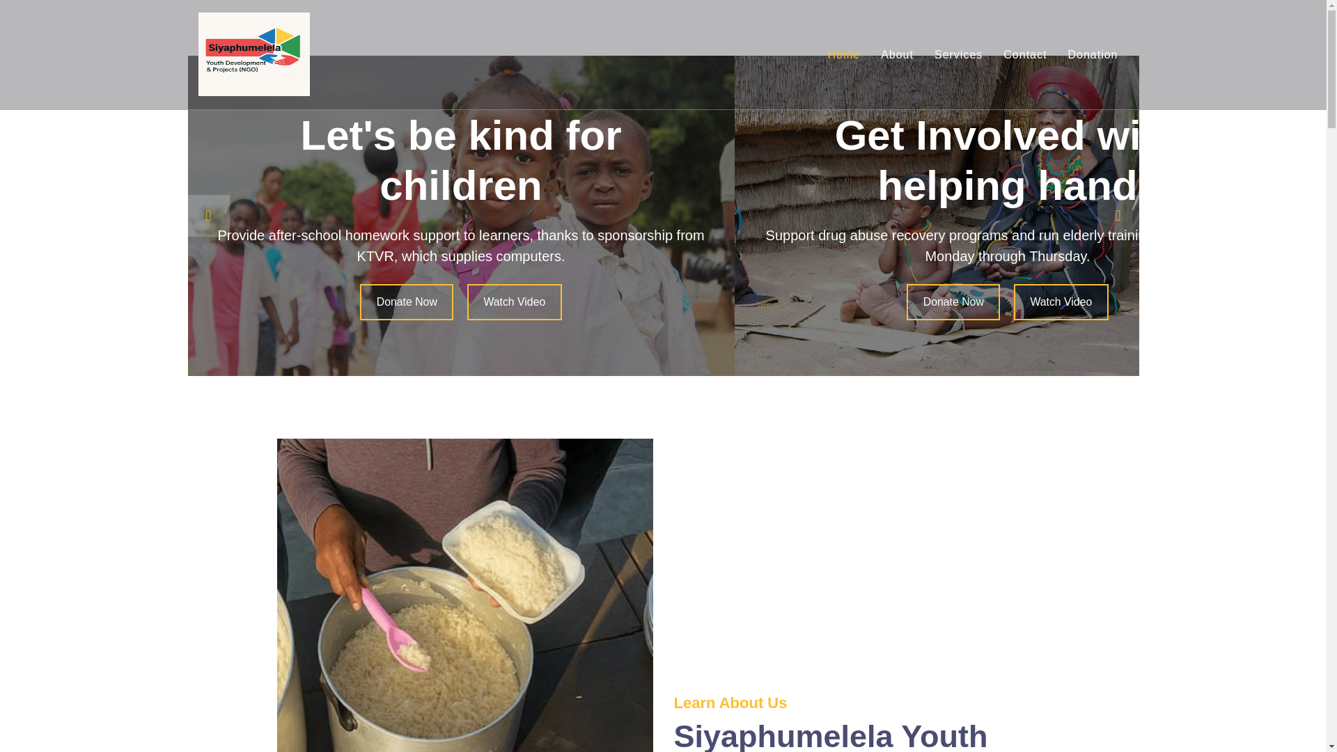 website screenshot of https://siyaphumelelayouth.org/