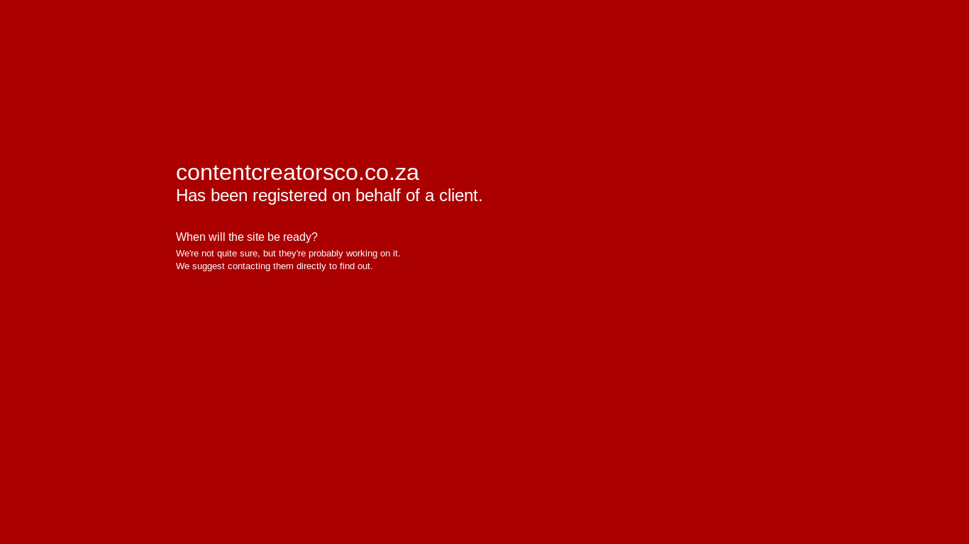 website screenshot of https://contentcreatorsco.co.za/