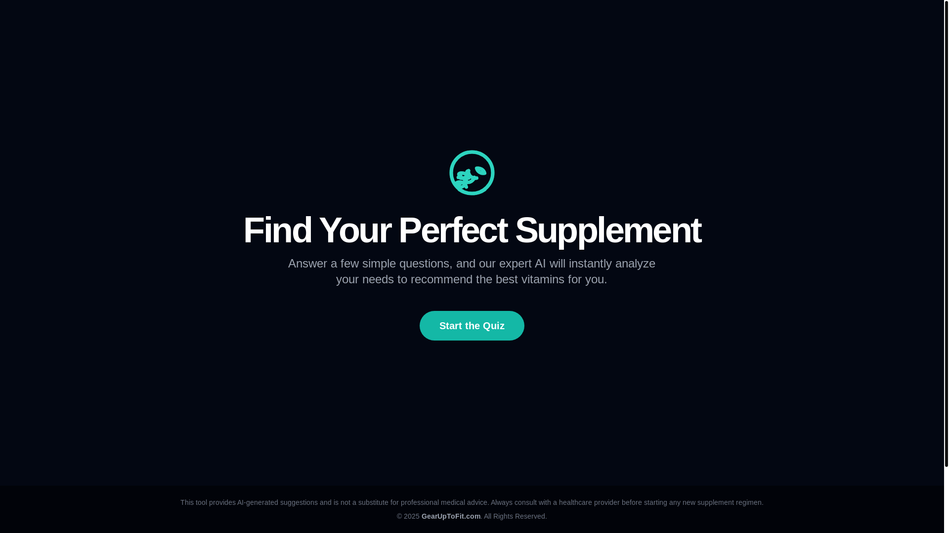 website screenshot of https://vitamin-supplement-quiz.pages.dev/