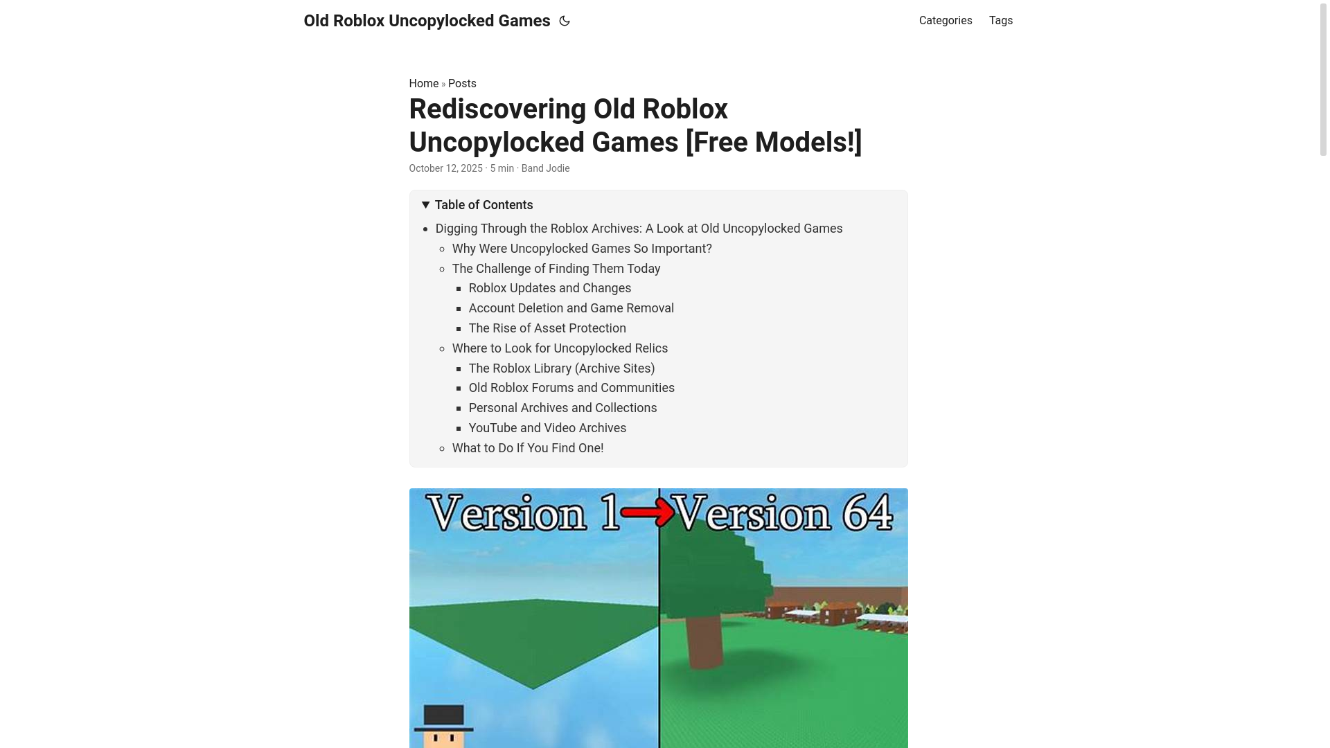 website screenshot of https://old-roblox-uncopylocked-games.pages.dev/