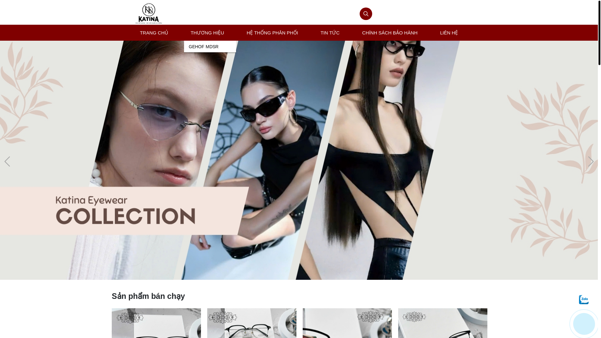 website screenshot of https://katinaeyewear.com/