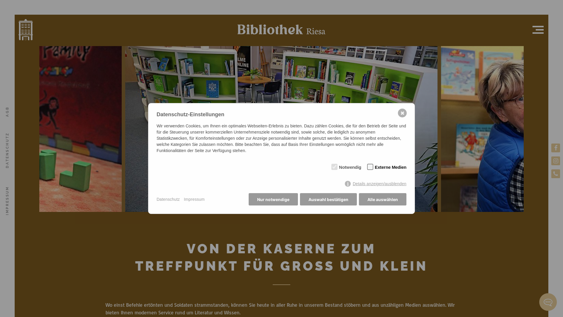 website screenshot of https://bibliothek-riesa.de/