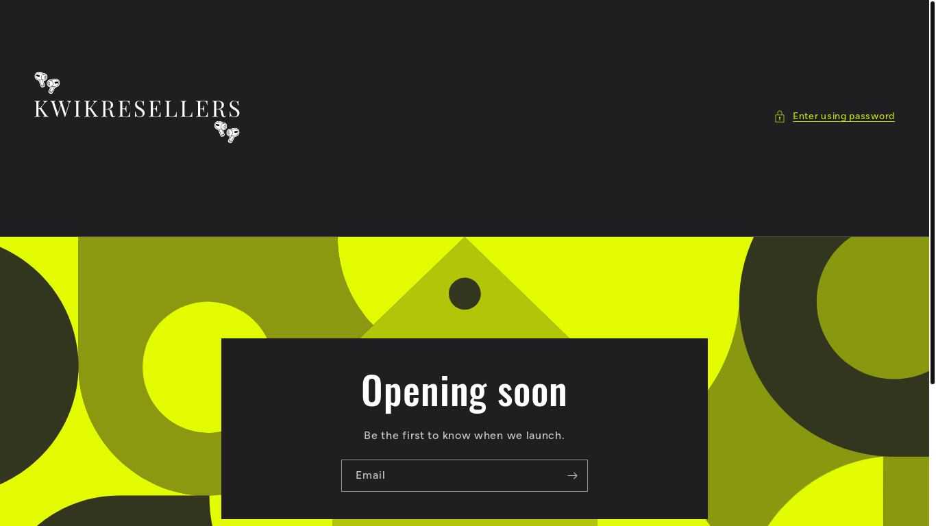 website screenshot of https://kwikresellers.com/
