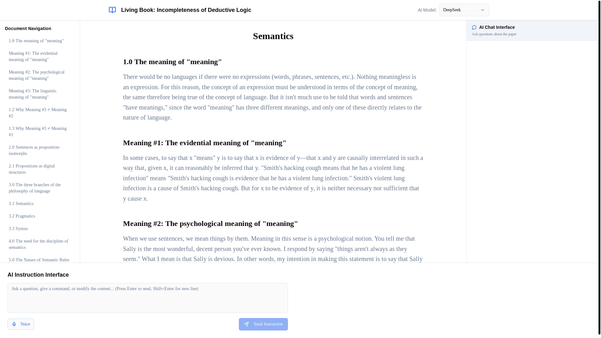 website screenshot of https://semantics101.xyz/