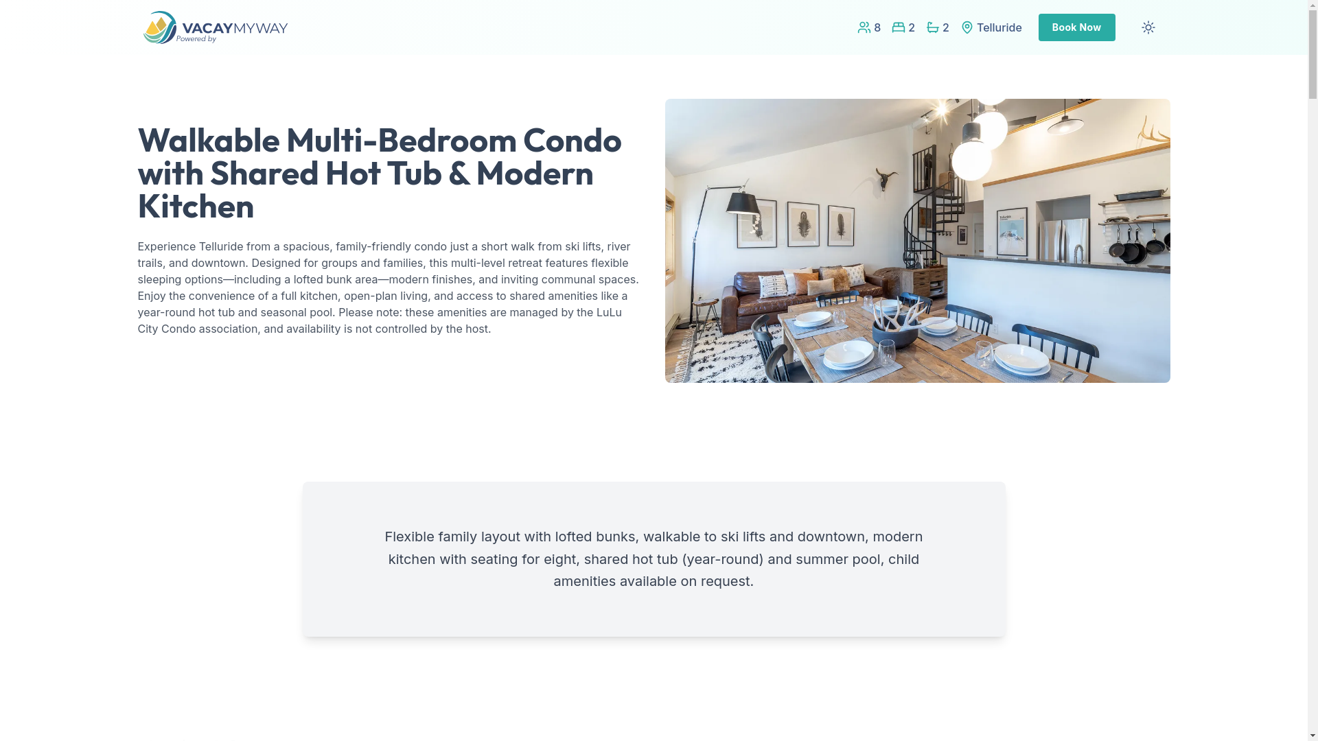 website screenshot of https://alpinetelluride.vacations/
