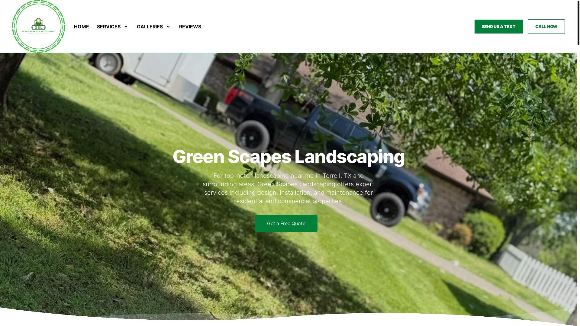 website screenshot of https://greenscapeslandscapingtx.com/