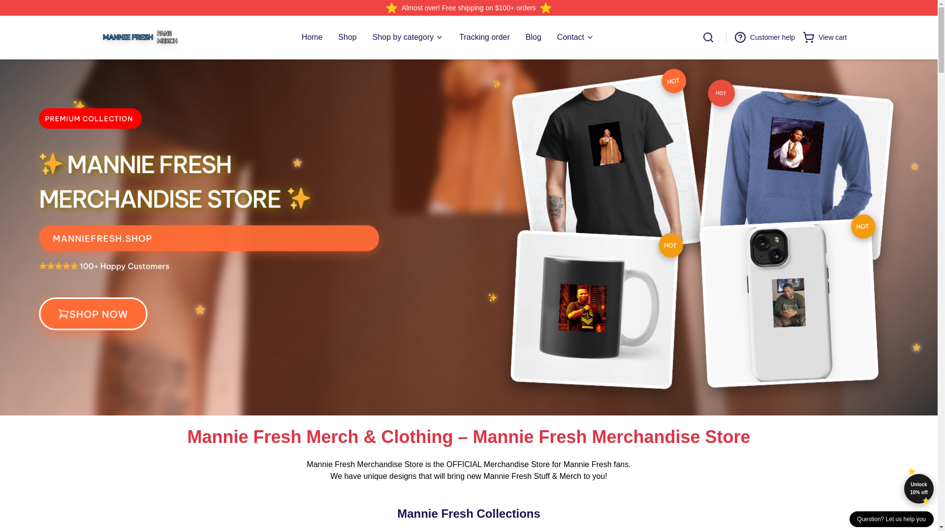 website screenshot of https://manniefresh.shop/
