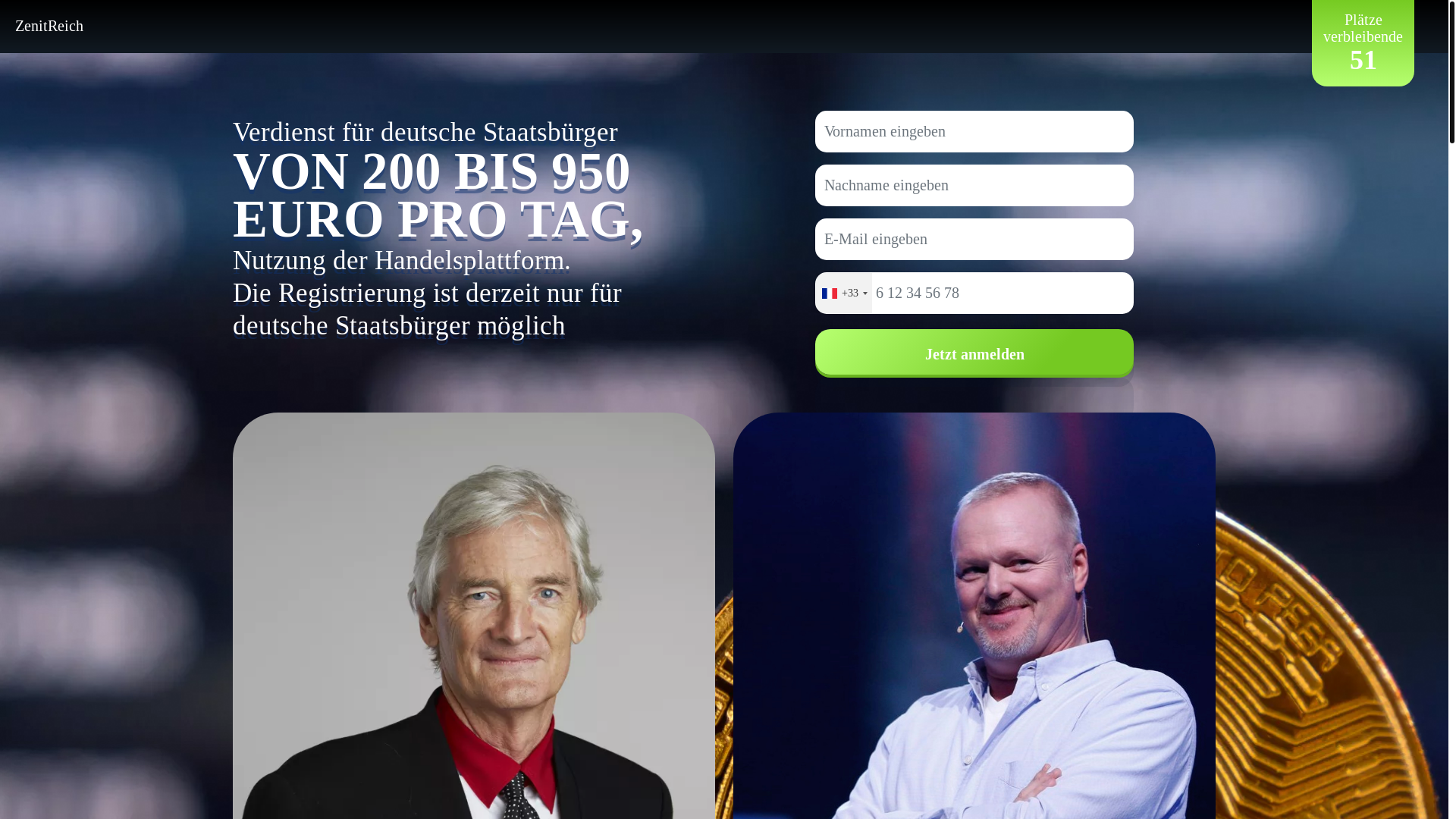 website screenshot of https://zenitreich-invest.org/