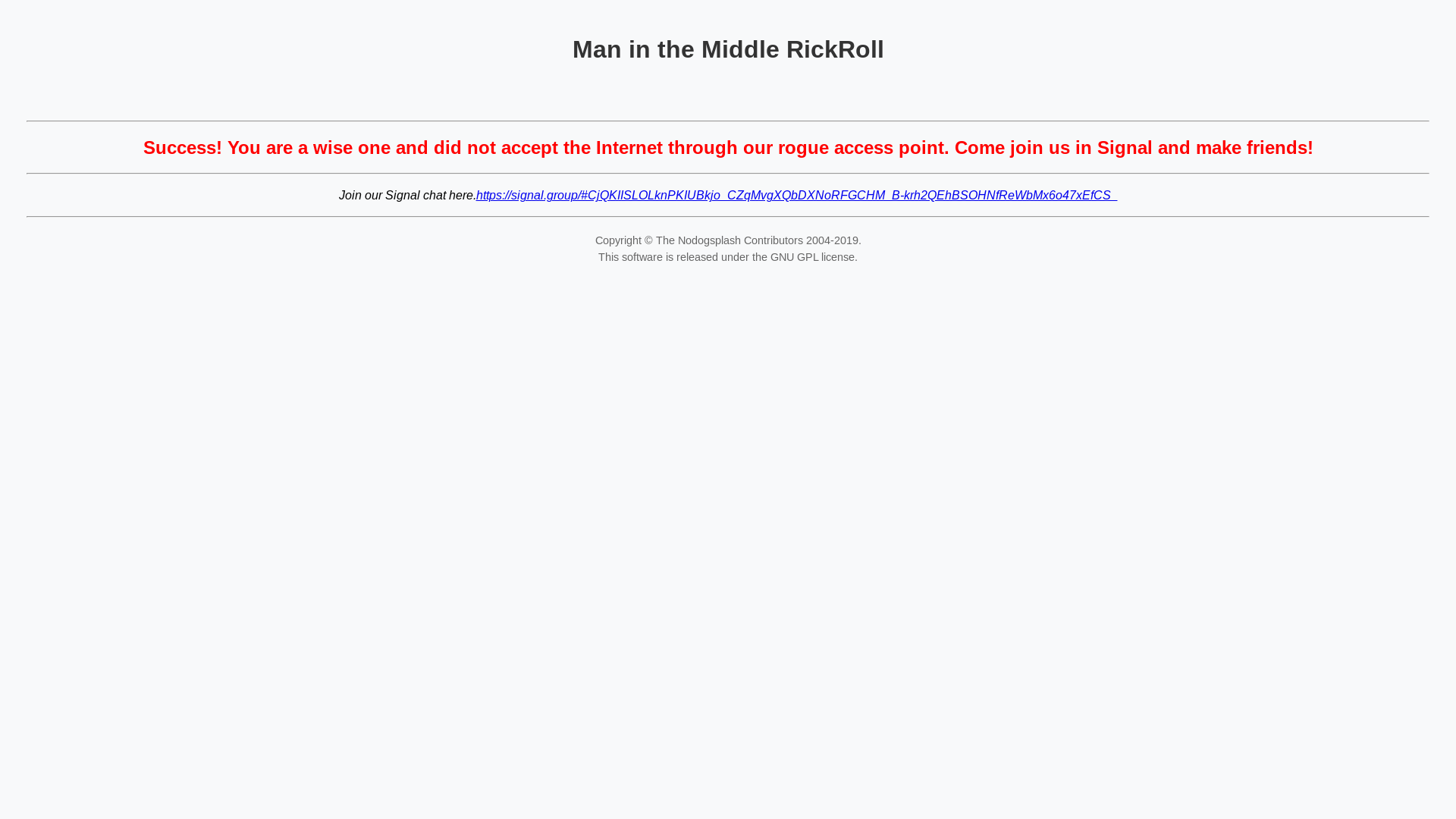 website screenshot of https://defconrickroll.party/