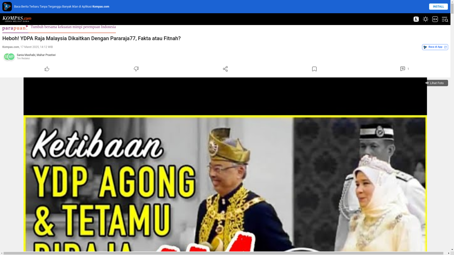 website screenshot of https://pararaja77-keterkaitan-ydpa-raja-malaysia-to-situs-judol.pages.dev/