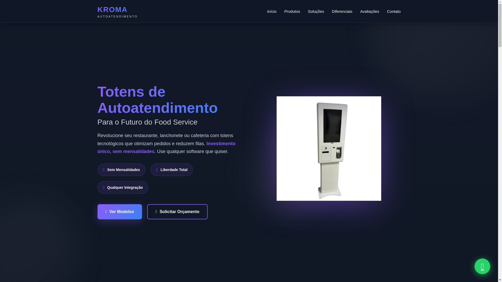 website screenshot of https://kromaautoatendimento.com.br/