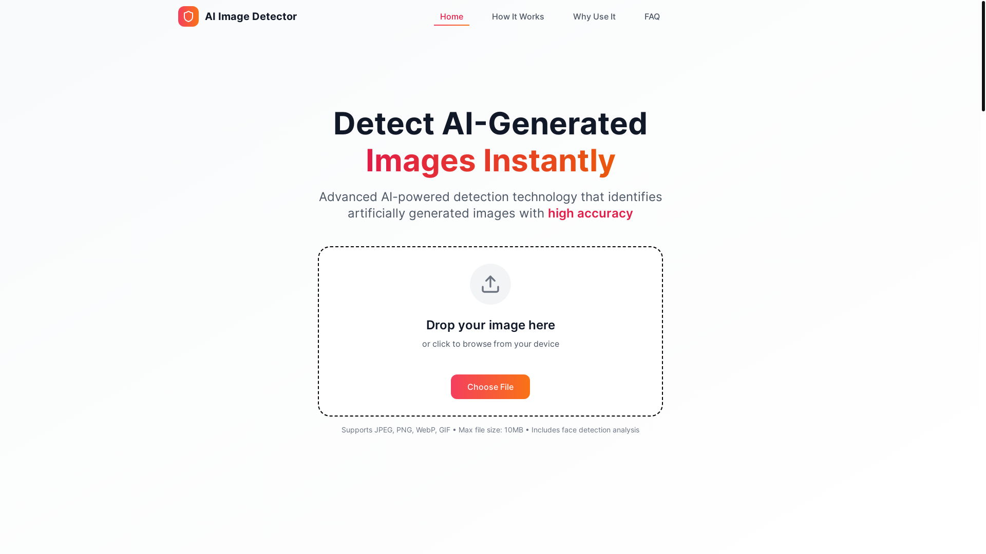 website screenshot of https://ai-imagedetector-frontend.pages.dev/