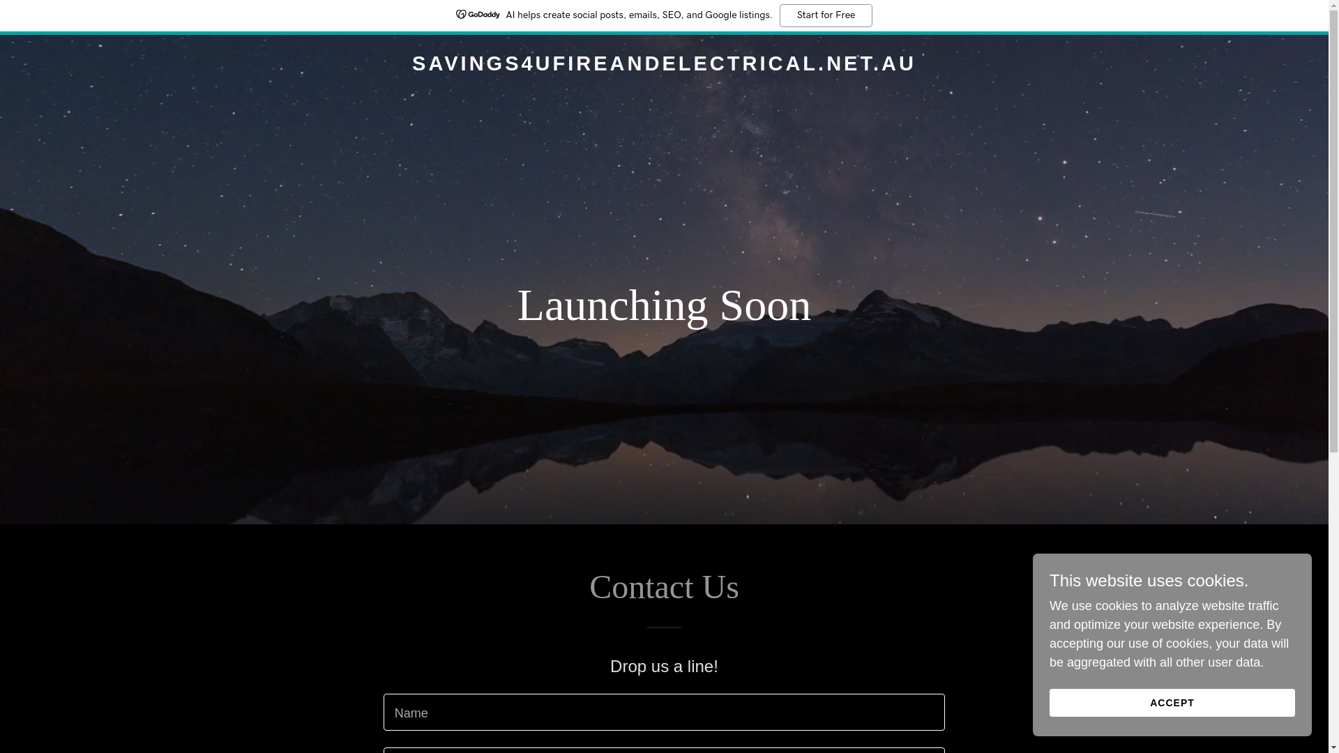 website screenshot of https://savings4ufireandelectrical.net.au/