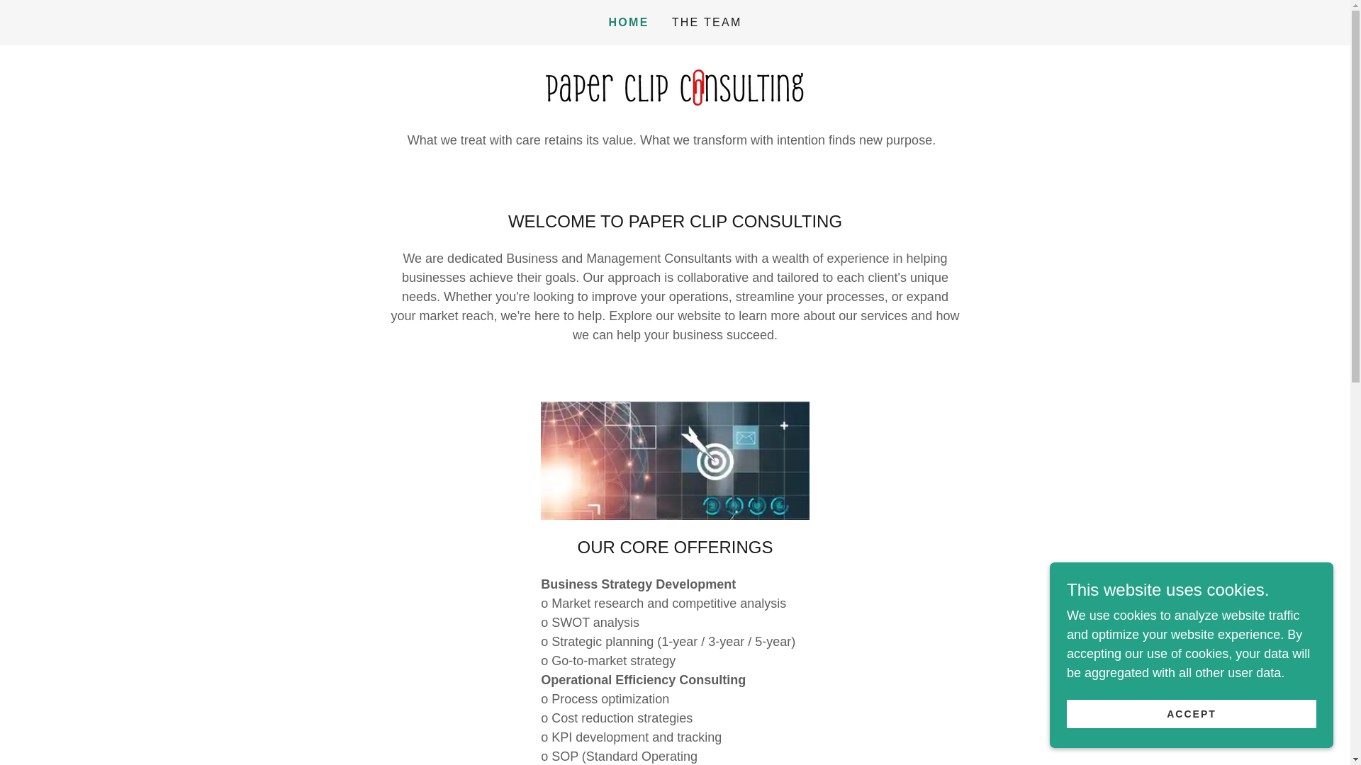website screenshot of https://paperclipconsult.co.za/