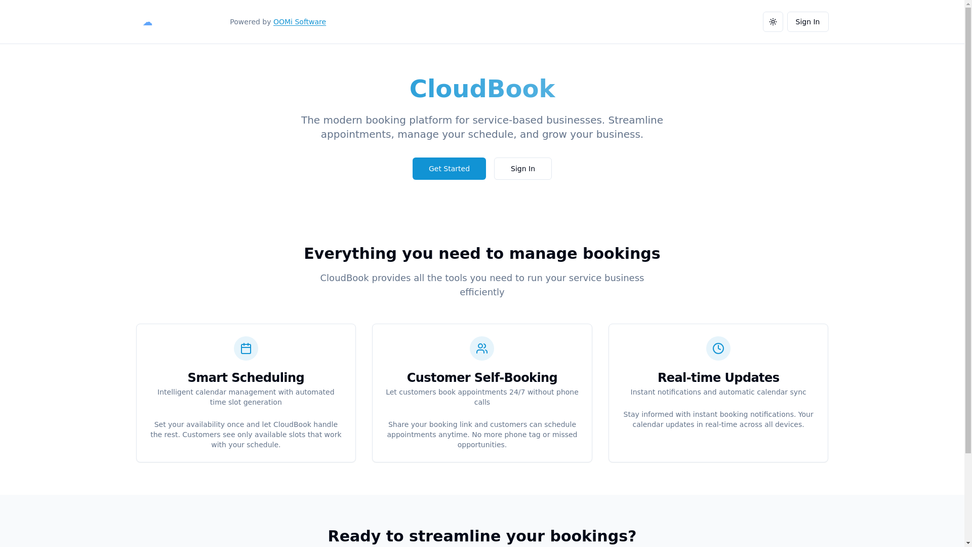 website screenshot of https://cloud-book.app/