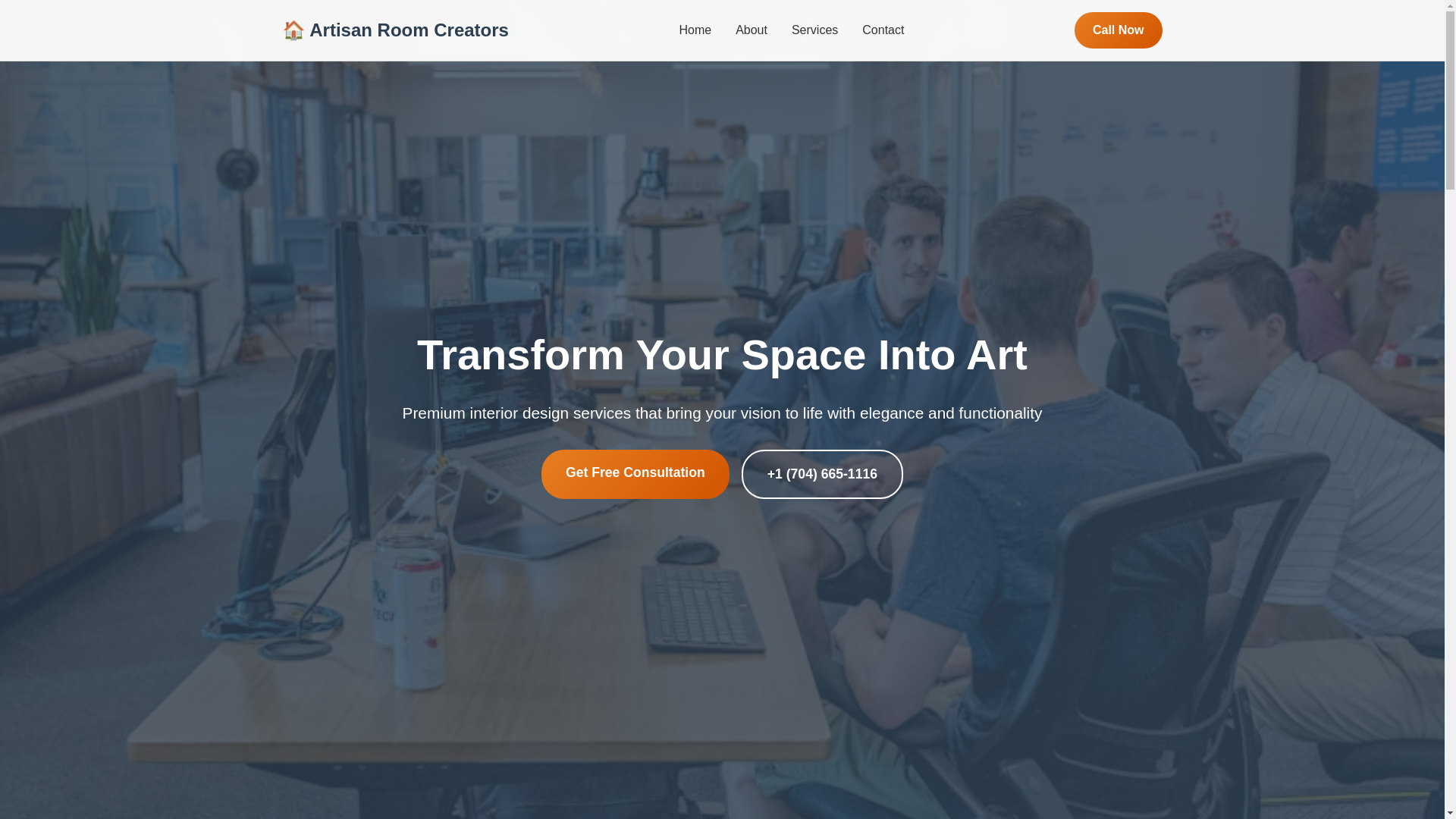 website screenshot of https://artisanroomcreators.click/