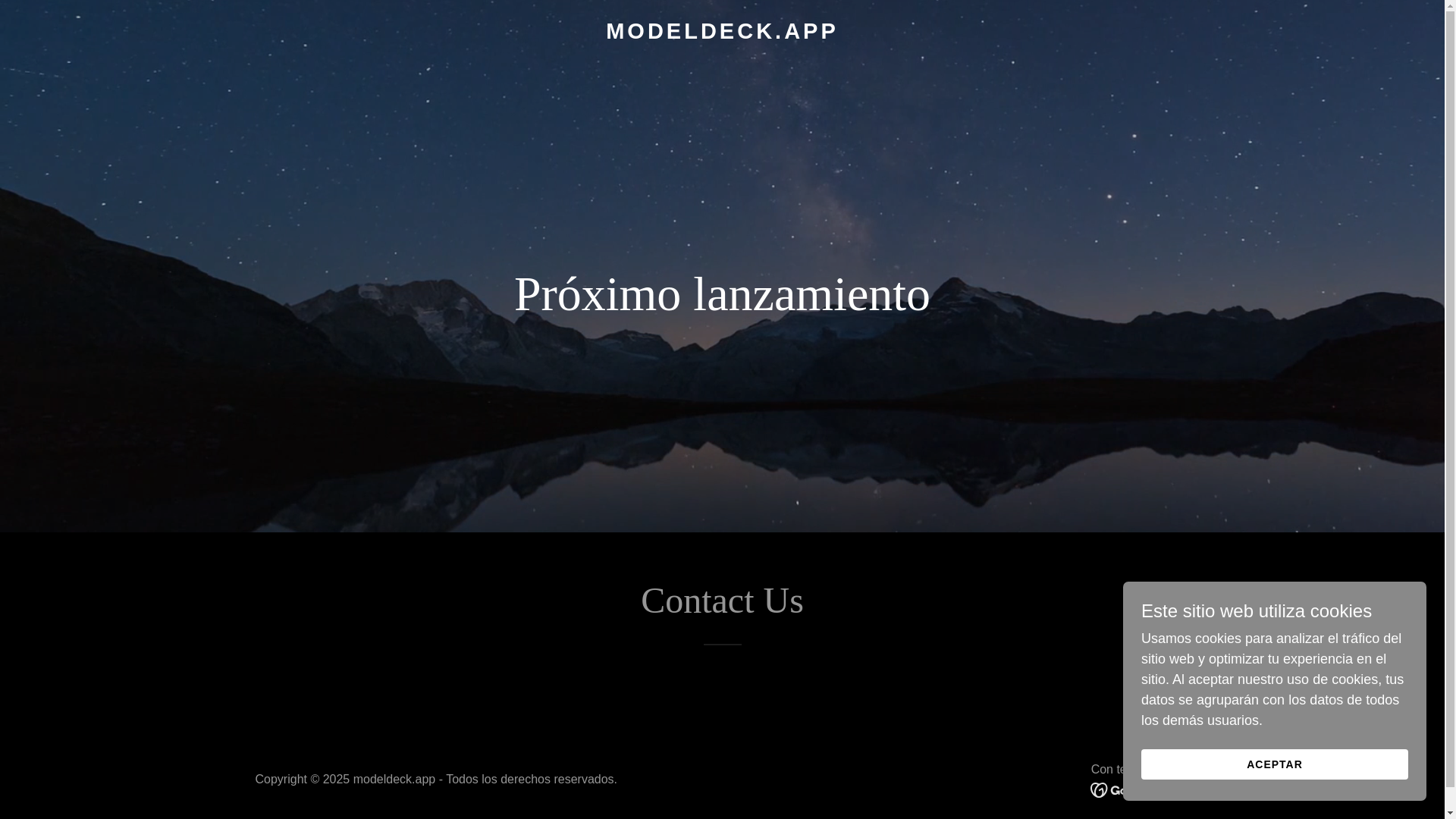 website screenshot of https://modeldeck.app/