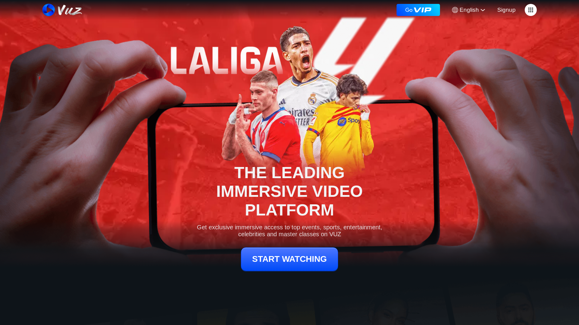 website screenshot of https://vuz.com/