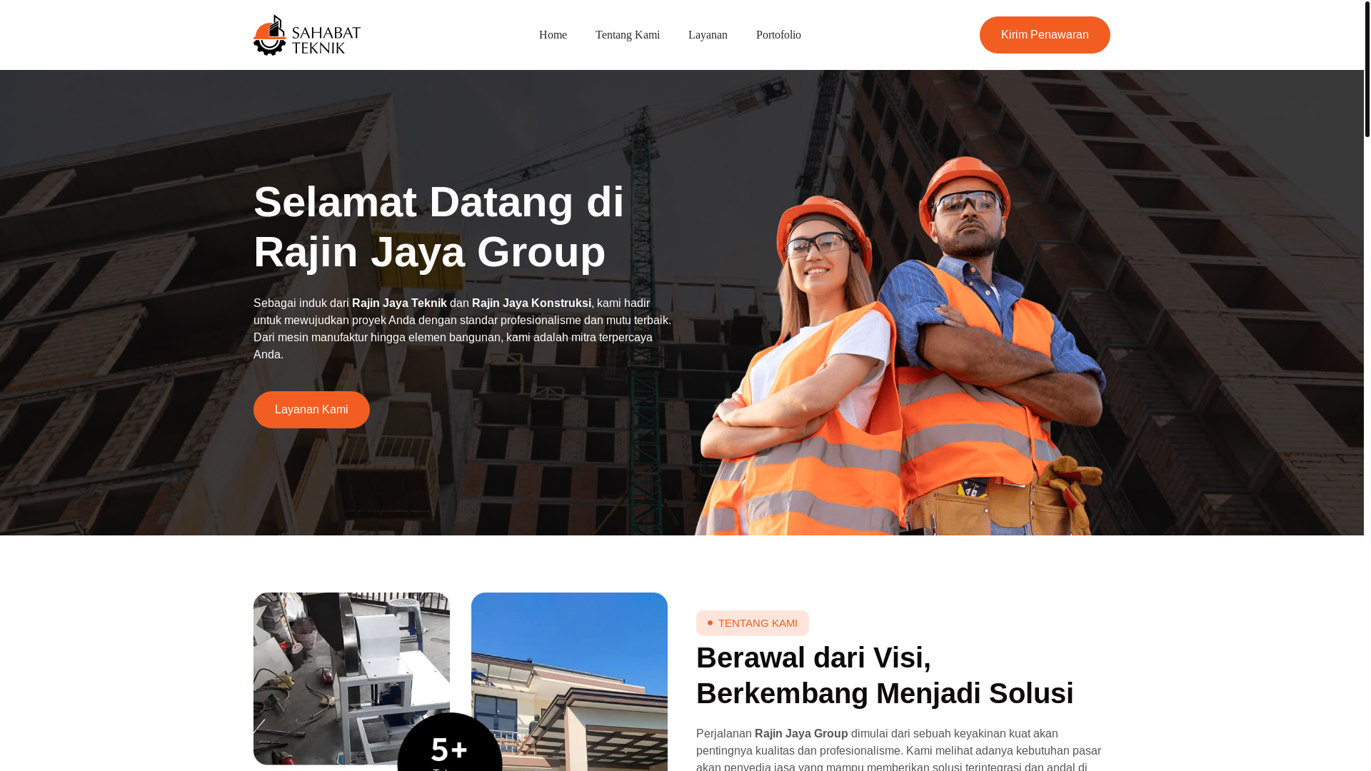website screenshot of https://rajinjayagroup.com/