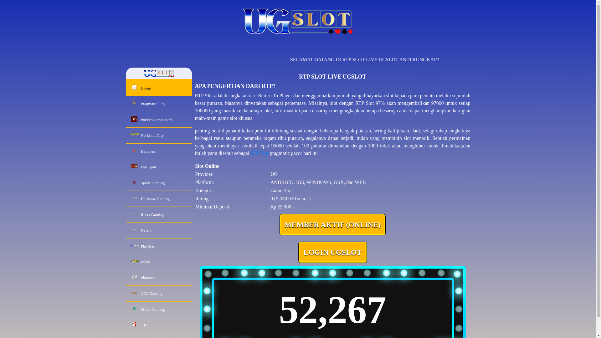 website screenshot of https://rtp-ugslotnaga.pro/