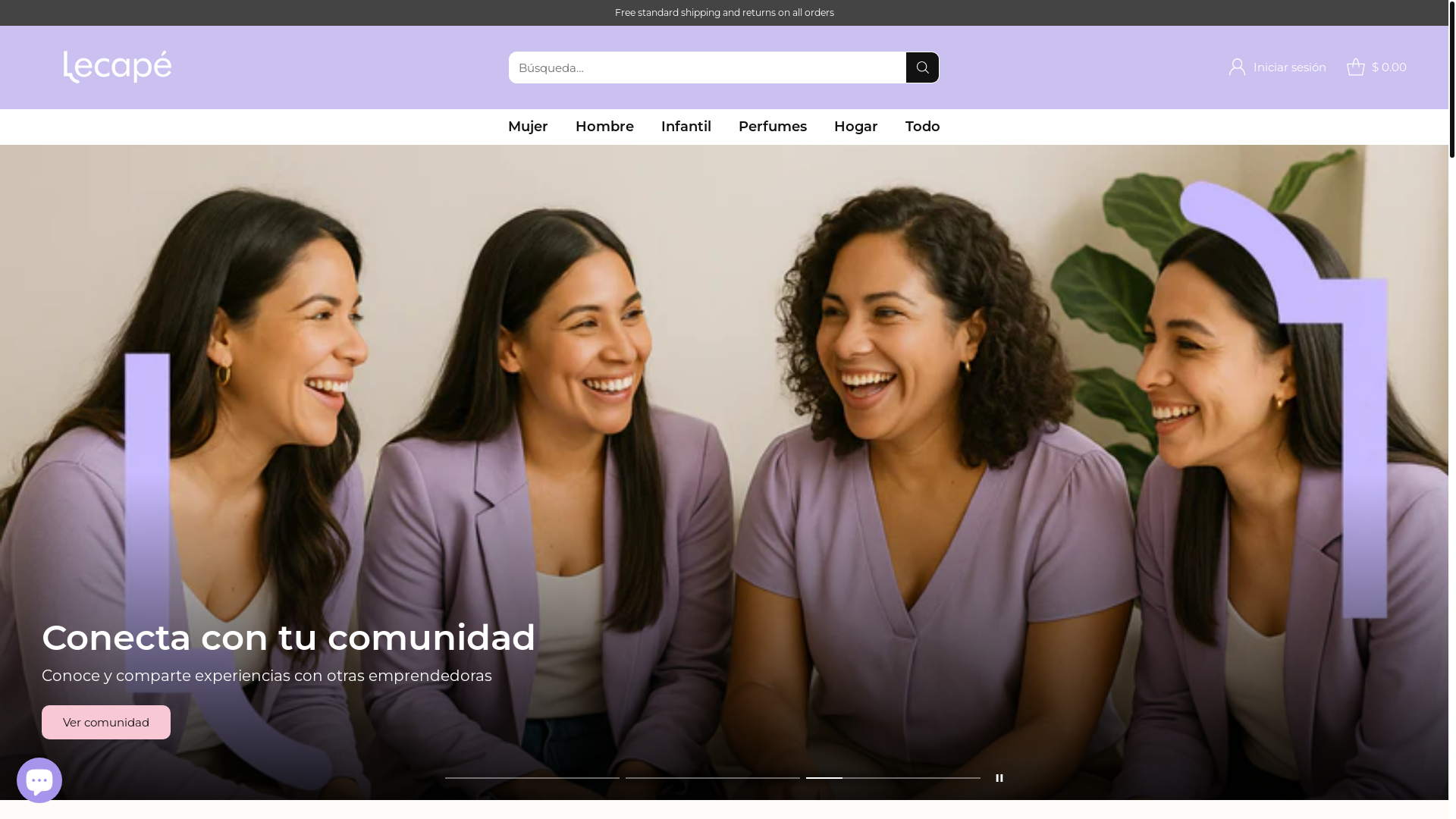 website screenshot of https://lecape.mx/