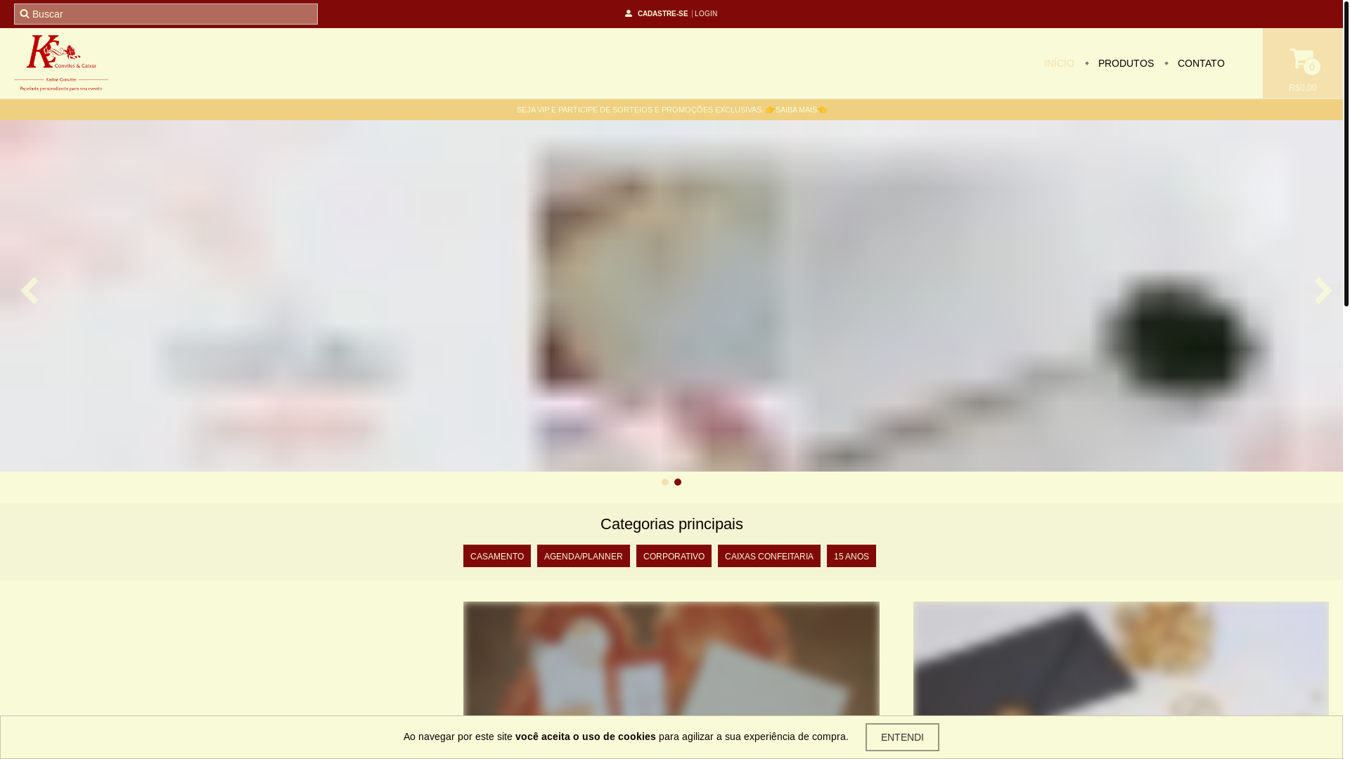 website screenshot of https://lojaparaconvites.com.br/