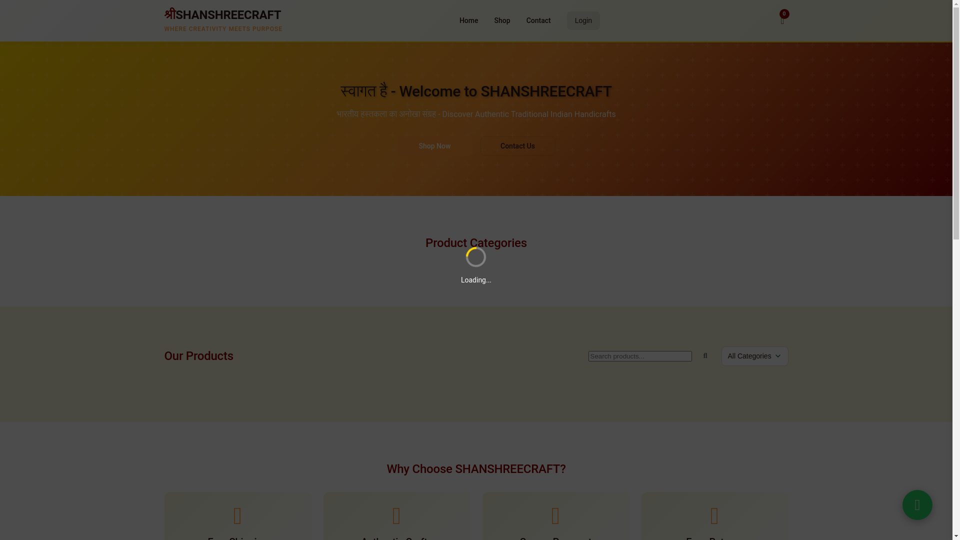 website screenshot of https://shanshreecraft.pages.dev/
