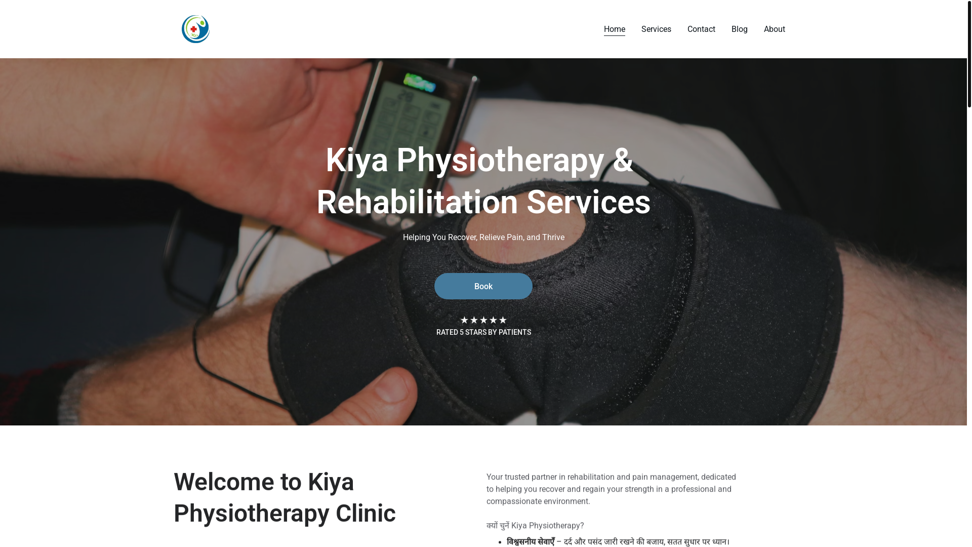 website screenshot of https://kiyaphysiotherapy.in/