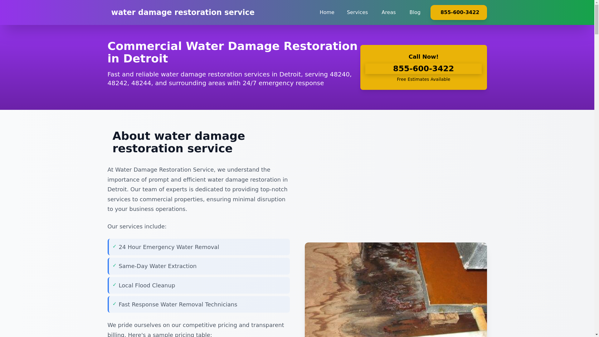 website screenshot of https://commercial-water-damage-detroit.pages.dev/