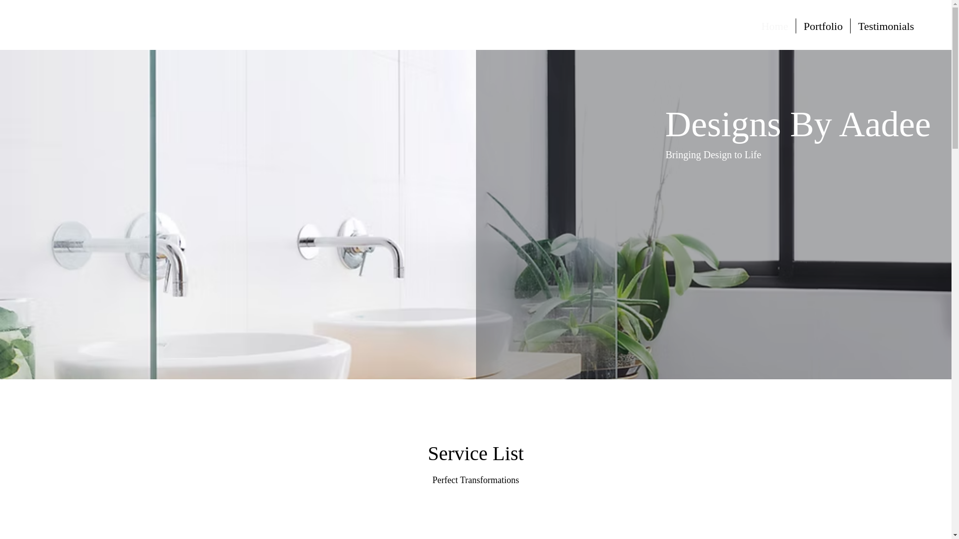website screenshot of https://designsbyaadee.com/