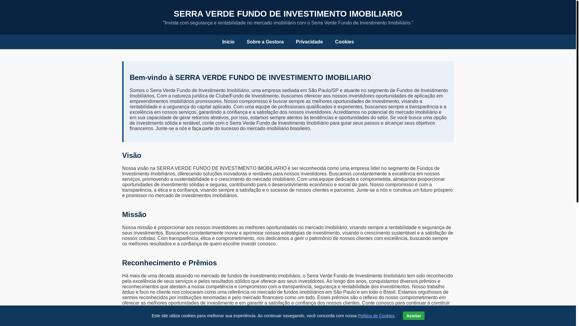 website screenshot of https://serraimobiliario-fii.shop/