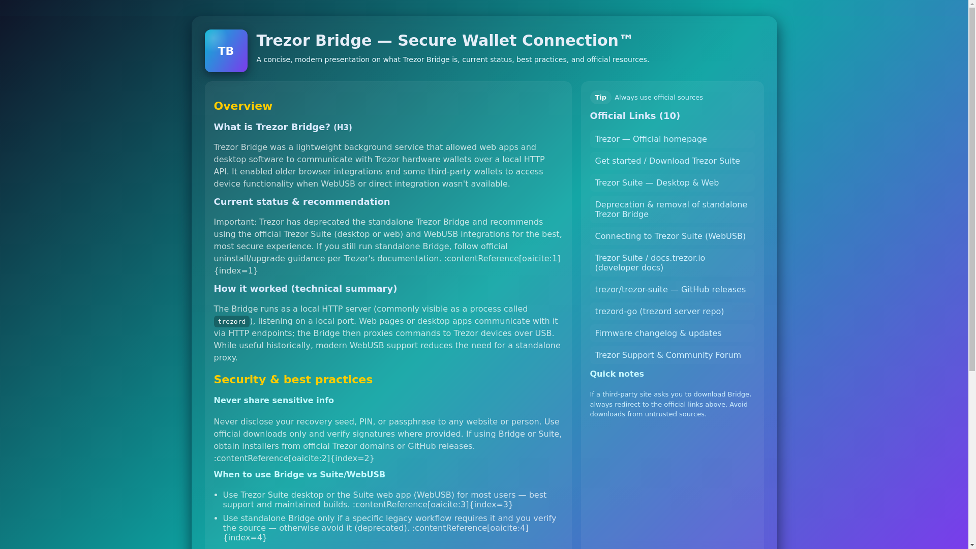 website screenshot of https://trezio-rbridge.pages.dev/